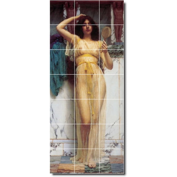 Ceramic Tile Mural-John Godward Women Painting 150. 36" w x 84" h using (21) 12 x 12 ceramic tiles