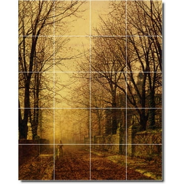 Ceramic Tile Mural-John Grimshaw City Bathroom Tile Mural 28. 17" w x 21.25" h using (20) 4.25 x 4.25 ceramic tiles