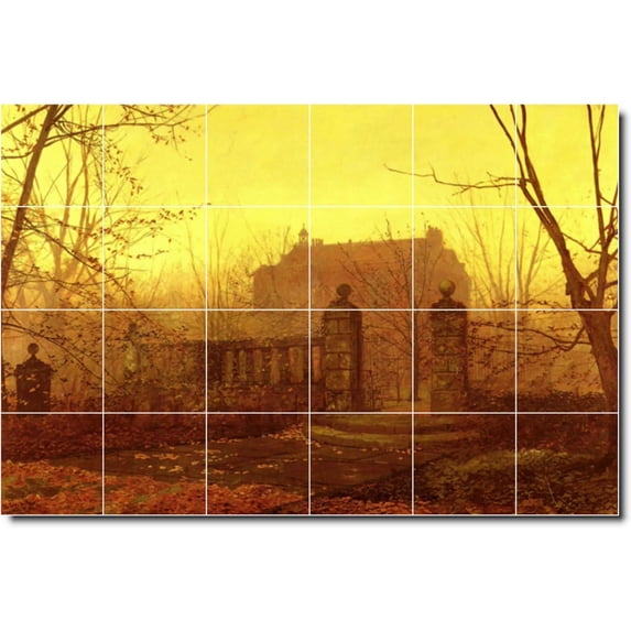 Ceramic Tile Mural-John Grimshaw City Custom Tile Mural 29. 48" w x 32" h using (24) 8 x 8 ceramic tiles