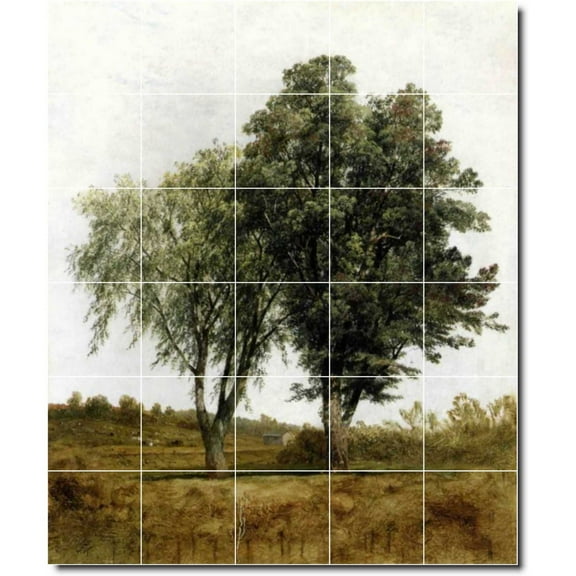 Ceramic Tile Mural-John Kensett Country Painting 248. 21.25" w x 25.5" h using (30) 4.25 x 4.25 ceramic tiles