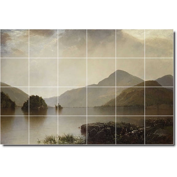 Ceramic Tile Mural-John Kensett Waterfront Painting 286. 36" w x 24" h using (24) 6 x 6 ceramic tiles