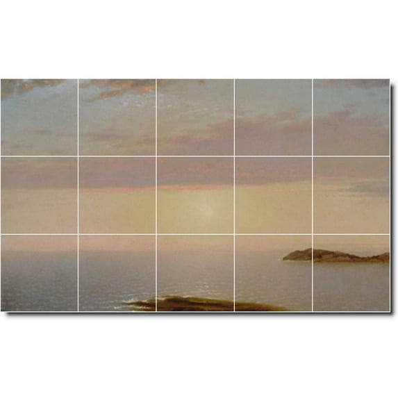Ceramic Tile Mural-John Kensett Waterfront Painting 287. 40" w x 24" h using (15) 8 x 8 ceramic tiles