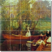 Ceramic Tile Mural-John Sargent Country Painting 251. 21.25" w x 21.25" h using (25) 4.25 x 4.25 ceramic tiles