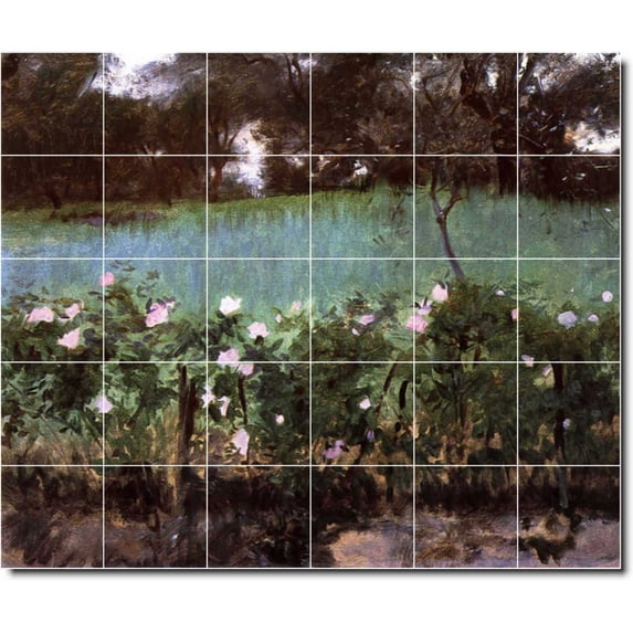 Ceramic Tile Mural-John Sargent Landscapes Painting 345. 36" w x 30" h using (30) 6 x 6 ceramic tiles