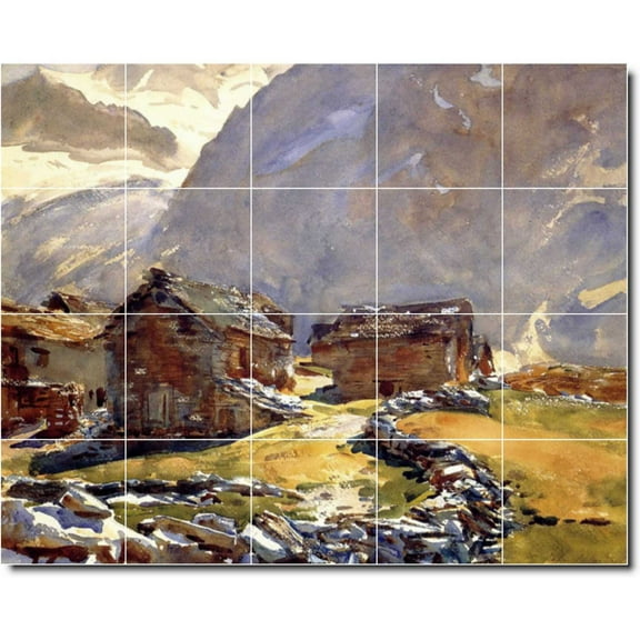 Ceramic Tile Mural-John Sargent Landscapes Painting 347. 21.25" w x 17" h using (20) 4.25 x 4.25 ceramic tiles