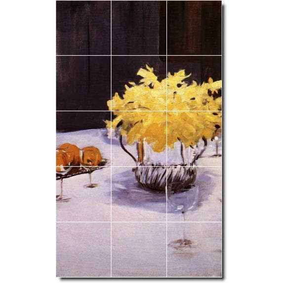 Ceramic Tile Mural-John Sargent Still Life Painting 9. 18" w x 30" h using (15) 6 x 6 ceramic tiles