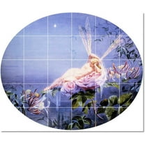 Ceramic Tile Mural-John Simmons Mythology Tile Mural Modern Renovate. 25.5" w x 21.25" h using (30) 4.25 x 4.25 ceramic tiles
