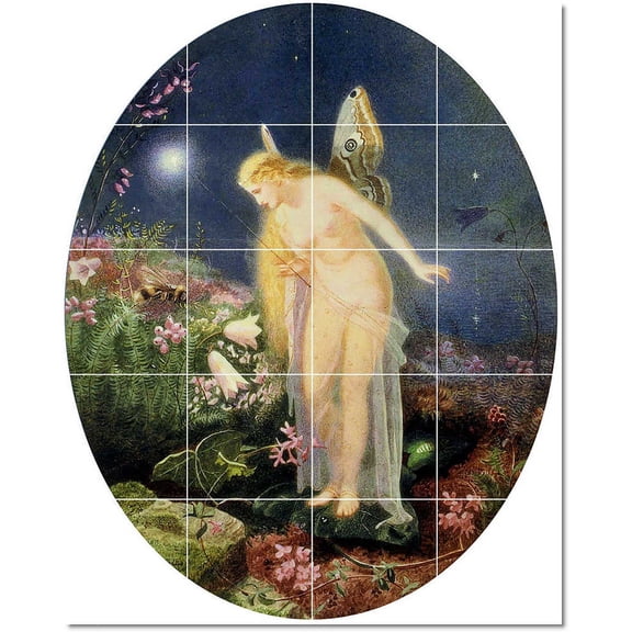 Ceramic Tile Mural-John Simmons Mythology Tile Mural Remodeling Design. 17" w x 21.25" h using (20) 4.25 x 4.25 ceramic tiles