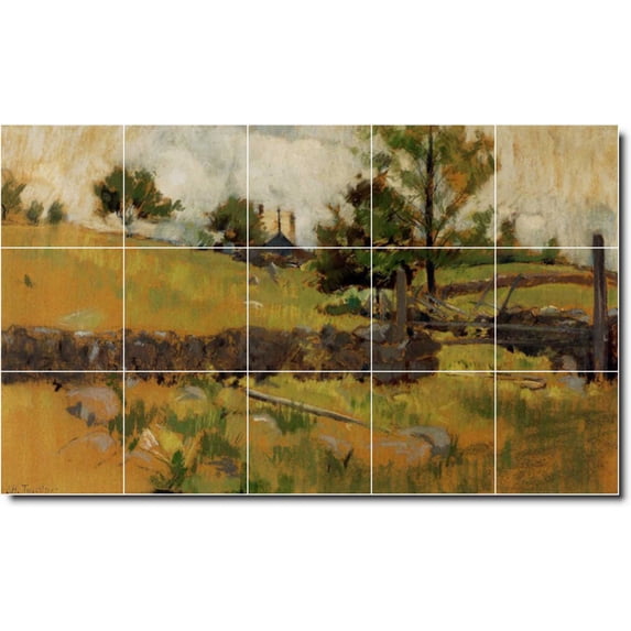 Ceramic Tile Mural-John Twachtman Country Painting 265. 40" w x 24" h using (15) 8 x 8 ceramic tiles