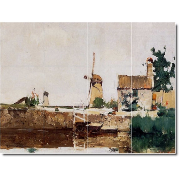 Ceramic Tile Mural-John Twachtman Country Painting 266. 24" w x 18" h using (12) 6 x 6 ceramic tiles