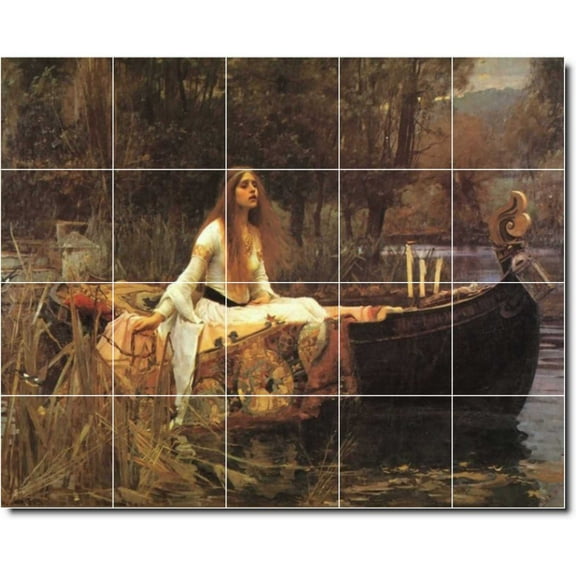Ceramic Tile Mural-John Waterhouse Mythology Painting 117. 21.25" w x 17" h using (20) 4.25 x 4.25 ceramic tiles