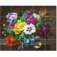 thumbnail image 1 of Ceramic Tile Mural-Joseph Nigg Flowers Tile Mural Modern Renovations. 21.25" w x 17" h using (20) 4.25 x 4.25 ceramic tiles, 1 of 3