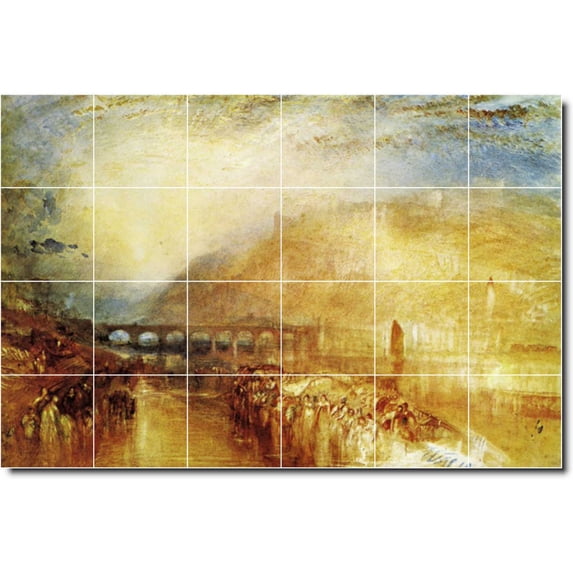Ceramic Tile Mural-Joseph Turner Country Painting 270. 48" w x 32" h using (24) 8 x 8 ceramic tiles