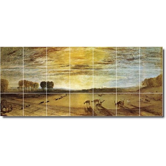 Ceramic Tile Mural-Joseph Turner Landscapes Painting 365. 84" w x 36" h using (21) 12 x 12 ceramic tiles