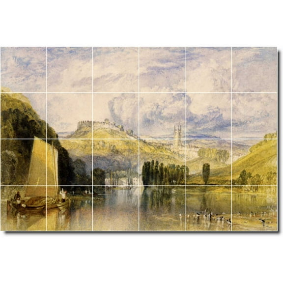 Ceramic Tile Mural-Joseph Turner Landscapes Painting 374. 25.5" w x 17" h using (24) 4.25 x 4.25 ceramic tiles