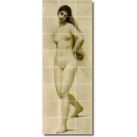 Ceramic Tile Mural-Jules Lefebvre Illustration Painting 43. 12.75" w x 34" h using (24) 4.25 x 4.25 ceramic tiles