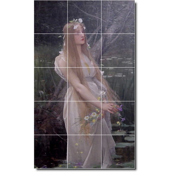 Ceramic Tile Mural-Jules Lefebvre Mythology Wall Tile Mural 26. 36" w x 60" h using (15) 12 x 12 ceramic tiles
