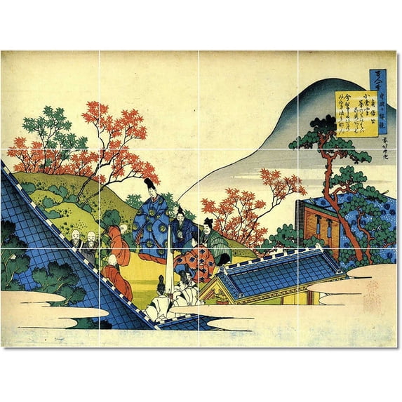 Ceramic Tile Mural-Katsushika Hokusai Ukiyo-E Painting 15. 48" w x 36" h using (12) 12 x 12 ceramic tiles