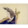 thumbnail image 1 of Ceramic Tile Mural-Katsushika Hokusai Ukiyo-E Tile Mural Interior Decor 17" w x 12.75" h using (12) 4.25 x 4.25 ceramic tiles, 1 of 3