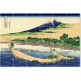 thumbnail image 1 of Ceramic Tile Mural-Katsushika Hokusai Ukiyo-E Tile Mural Interior Remodeling Design Idea. 25.5" w x 17" h using (24) 4.25 x 4.25 ceramic tiles, 1 of 3