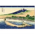 thumbnail image 1 of Ceramic Tile Mural-Katsushika Hokusai Ukiyo-E Tile Mural Interior Remodeling Design Idea. 36" w x 24" h using (24) 6 x 6 ceramic tiles, 1 of 3