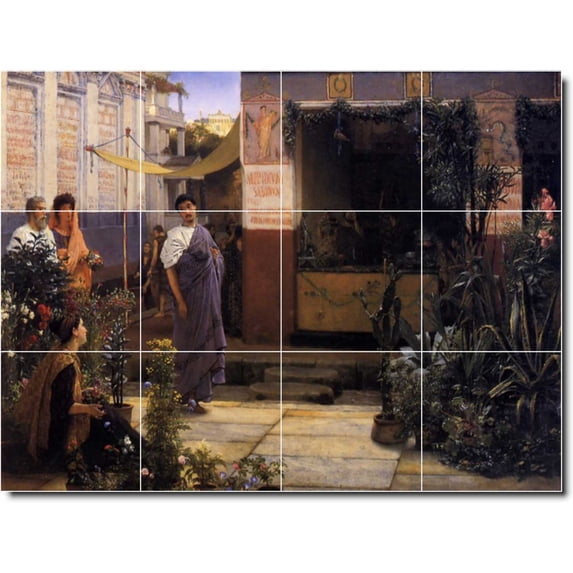 Ceramic Tile Mural-Lawrence Alma-Tadema Historical 11. 32" w x 24" h using (12) 8 x 8 ceramic tiles