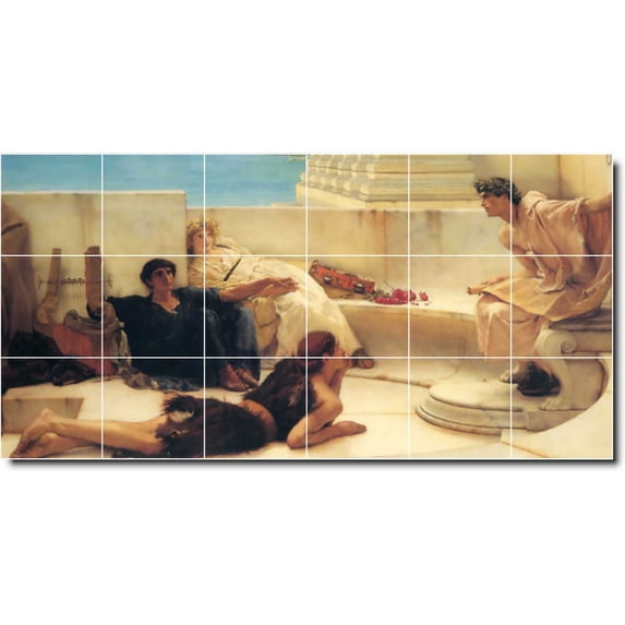 Ceramic Tile Mural-Lawrence Alma-Tadema Historical 3. 72" w x 36" h using (18) 12 x 12 ceramic tiles