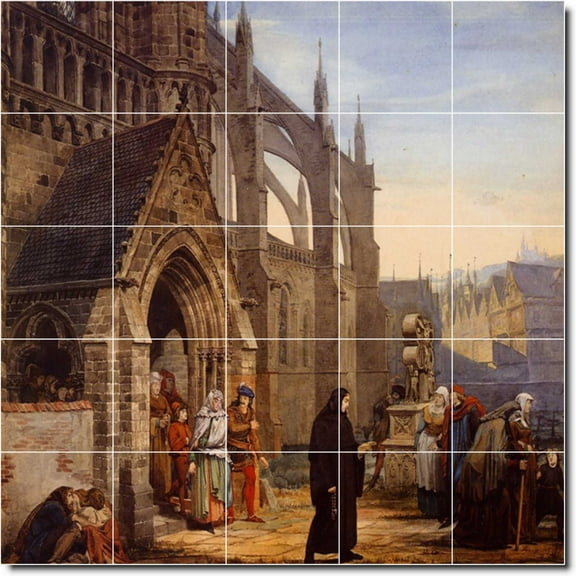 Ceramic Tile Mural-Lawrence Alma-Tadema Historical 6. 21.25" w x 21.25" h using (25) 4.25 x 4.25 ceramic tiles