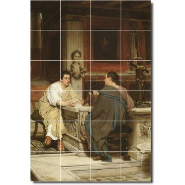 Ceramic Tile Mural-Lawrence Alma-Tadema Historical Bathroom Tile Mural 29. 17" w x 25.5" h using (24) 4.25 x 4.25 ceramic tiles