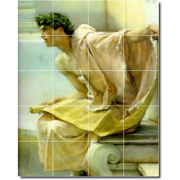 Ceramic Tile Mural-Lawrence Alma-Tadema Historical Custom Tile Mural 13. 17" w x 21.25" h using (20) 4.25 x 4.25 ceramic tiles