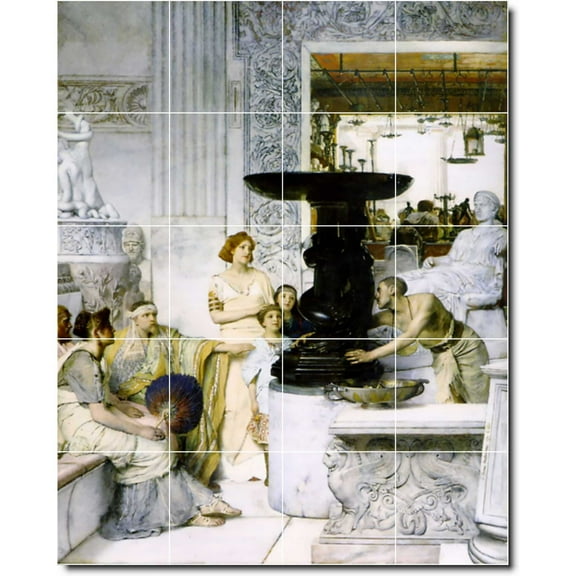 Ceramic Tile Mural-Lawrence Alma-Tadema Historical Custom Tile Mural 21. 17" w x 21.25" h using (20) 4.25 x 4.25 ceramic tiles