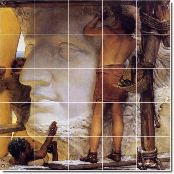 Ceramic Tile Mural-Lawrence Alma-Tadema Historical Floor Tile Mural 28. 30" w x 30" h using (25) 6 x 6 ceramic tiles