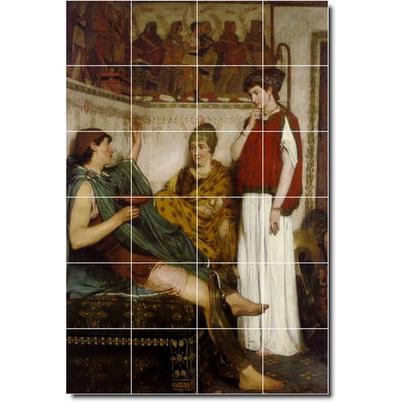 Ceramic Tile Mural-Lawrence Alma-Tadema Historical Floor Tile Mural 30. 32" w x 48" h using (24) 8 x 8 ceramic tiles