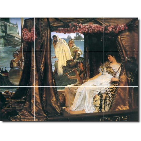 Ceramic Tile Mural-Lawrence Alma-Tadema Historical Kitchen Tile Mural 4. 32" w x 24" h using (12) 8 x 8 ceramic tiles