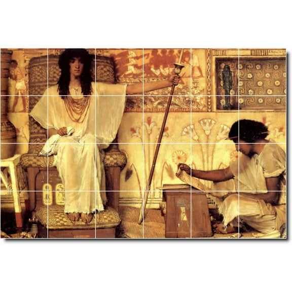 Ceramic Tile Mural-Lawrence Alma-Tadema Historical Kitchen Tile Mural 7. 25.5" w x 17" h using (24) 4.25 x 4.25 ceramic tiles