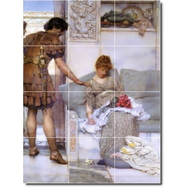 Ceramic Tile Mural-Lawrence Alma-Tadema Men Women Painting 34. 12.75" w x 17" h using (12) 4.25 x 4.25 ceramic tiles