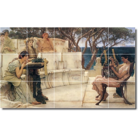 Ceramic Tile Mural-Lawrence Alma-Tadema Men Women Painting 41. 30" w x 18" h using (15) 6 x 6 ceramic tiles