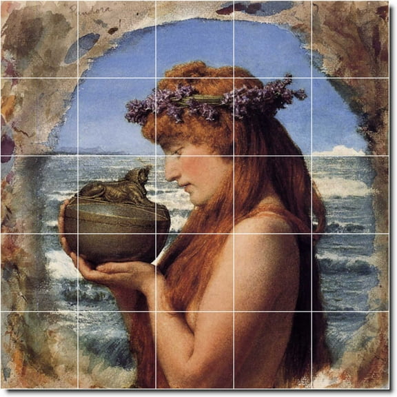 Ceramic Tile Mural-Lawrence Alma-Tadema Mythology Painting 124. 21.25" w x 21.25" h using (25) 4.25 x 4.25 ceramic tiles