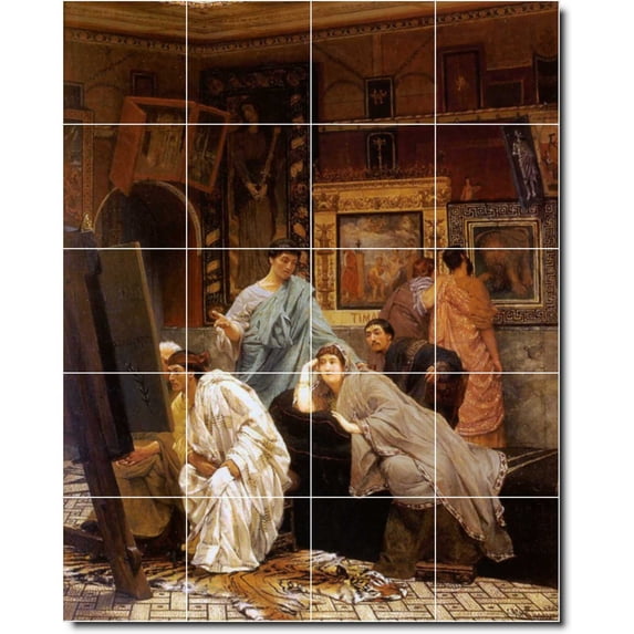 Ceramic Tile Mural-Lawrence Alma-Tadema People Custom Tile Mural 27. 32" w x 40" h using (20) 8 x 8 ceramic tiles