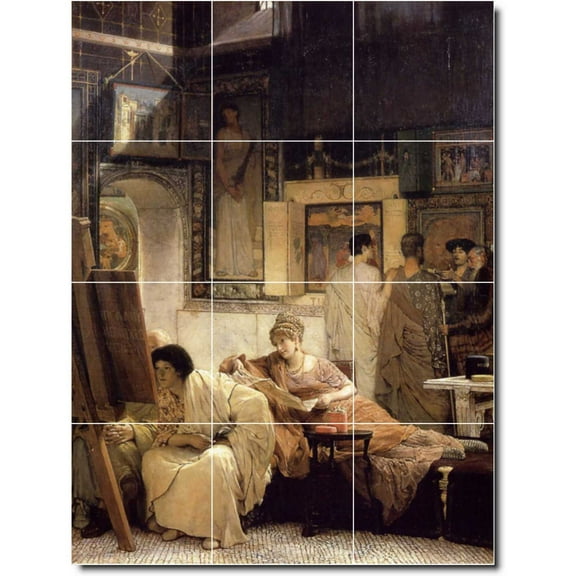 Ceramic Tile Mural-Lawrence Alma-Tadema Women Painting 174. 12.75" w x 17" h using (12) 4.25 x 4.25 ceramic tiles