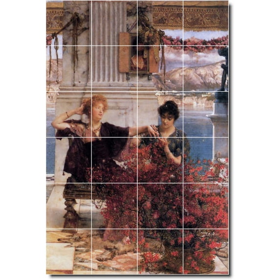 Ceramic Tile Mural-Lawrence Alma-Tadema Women Painting 188. 24" w x 36" h using (24) 6 x 6 ceramic tiles