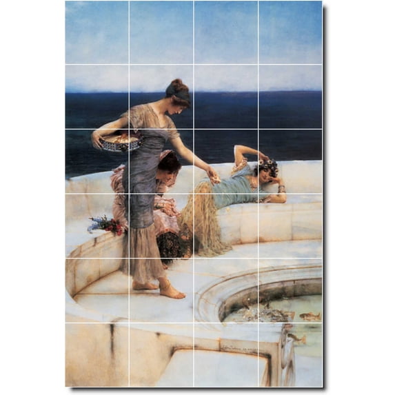 Ceramic Tile Mural-Lawrence Alma-Tadema Women Painting 194. 48" w x 72" h using (24) 12 x 12 ceramic tiles