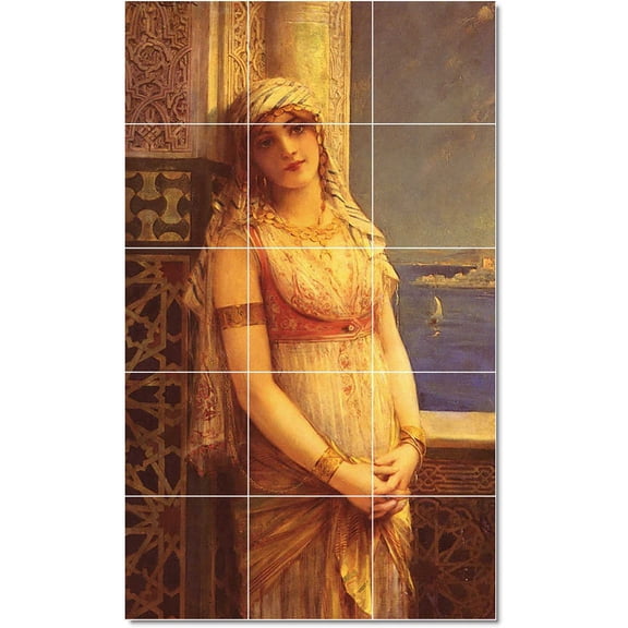 Ceramic Tile Mural-Leon Francois Comerre Women Painting 210. 36" w x 60" h using (15) 12 x 12 ceramic tiles