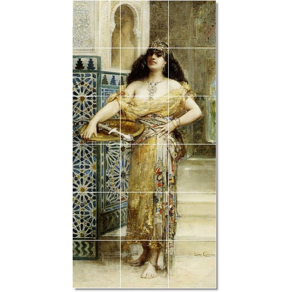 Ceramic Tile Mural-Leon Francois Comerre Women Painting 211. 18" w x 36" h using (18) 6 x 6 ceramic tiles