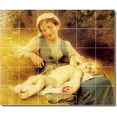 thumbnail image 1 of Ceramic Tile Mural-Leon Perrault Mother Child Painting 26. 48" w x 40" h using (30) 8 x 8 ceramic tiles, 1 of 3