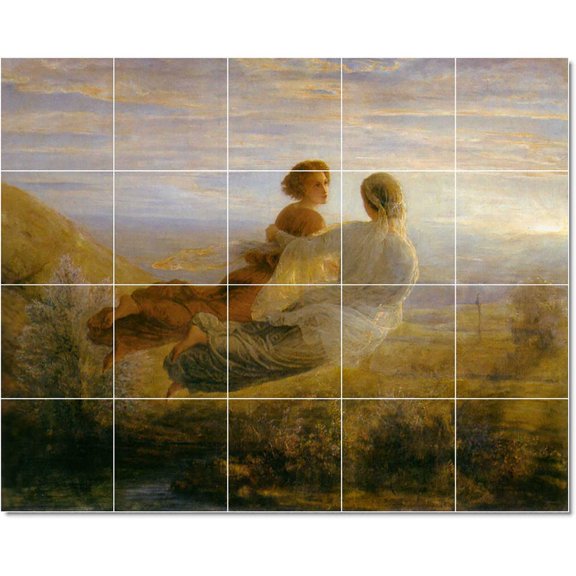 Ceramic Tile Mural-Louis Janmot Angels Painting 42. 32" w x 24" h using (12) 8 x 8 ceramic tiles