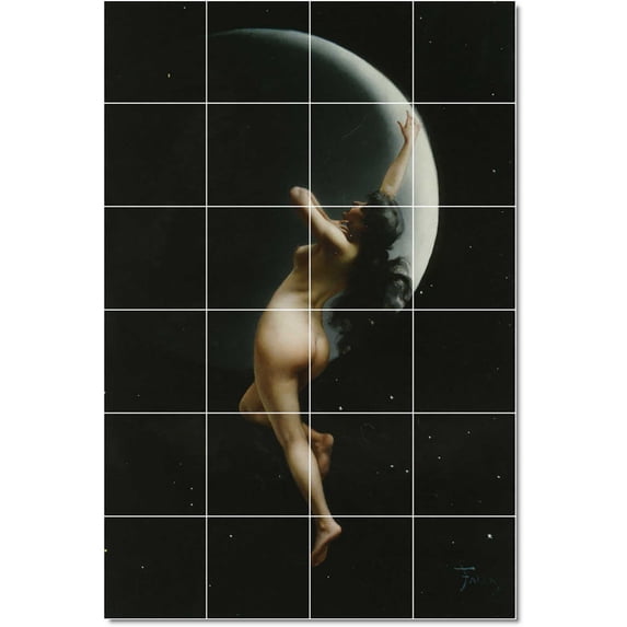 Ceramic Tile Mural-Luis Riccardo Falero Mythology Tile Mural Commercial Remodeling Idea. 48" w x 72" h using (24) 12 x 12 ceramic tiles