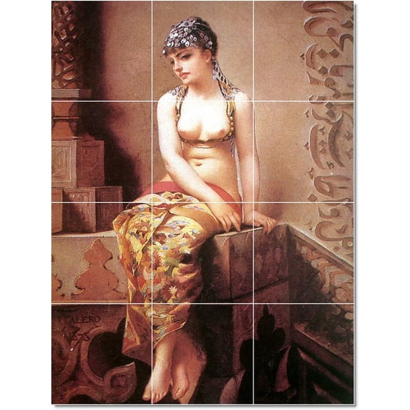 Ceramic Tile Mural-Luis Riccardo Falero Nudes Painting 194. 24" w x 32" h using (12) 8 x 8 ceramic tiles