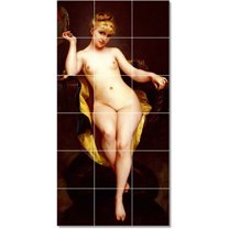 Ceramic Tile Mural-Luis Riccardo Falero Nudes Tile Mural House Decorating Ideas. 12.75" w x 25.5" h using (18) 4.25 x 4.25 ceramic tiles