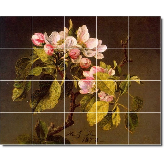 Ceramic Tile Mural-Martin Heade Flowers 14. 21.25" w x 17" h using (20) 4.25 x 4.25 ceramic tiles